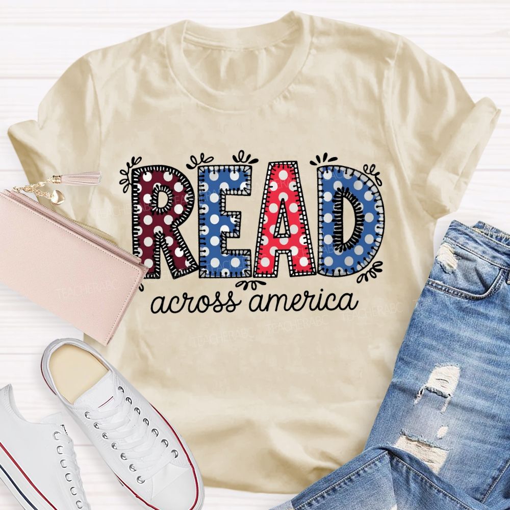 Read Across America Colorful Polka Dot Font T-shirt