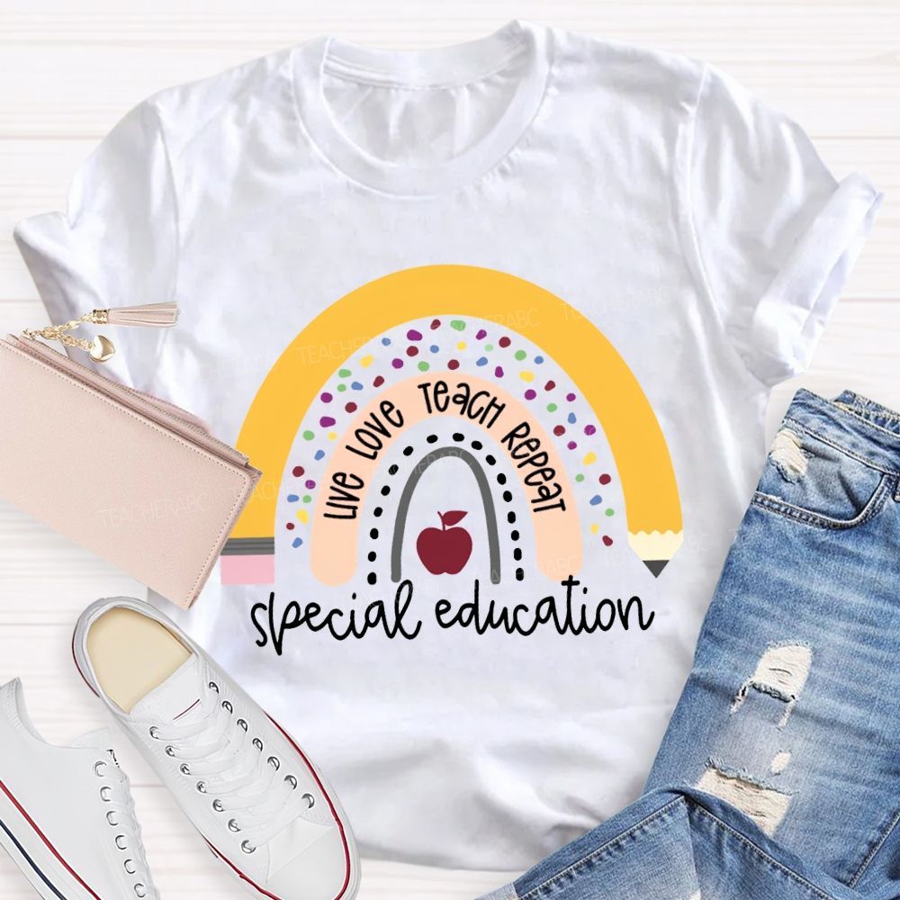 Live Love Teach Repeat Special Education T-shirt