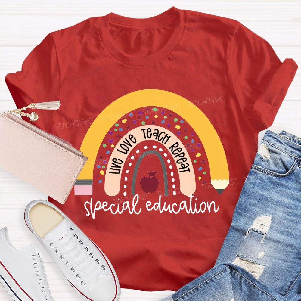 Live Love Teach Repeat Special Education T-shirt