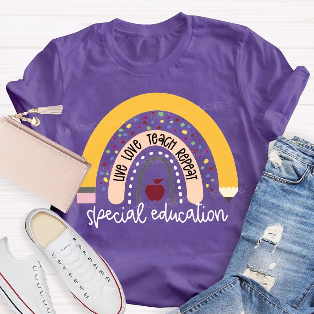 Live Love Teach Repeat Special Education T-shirt