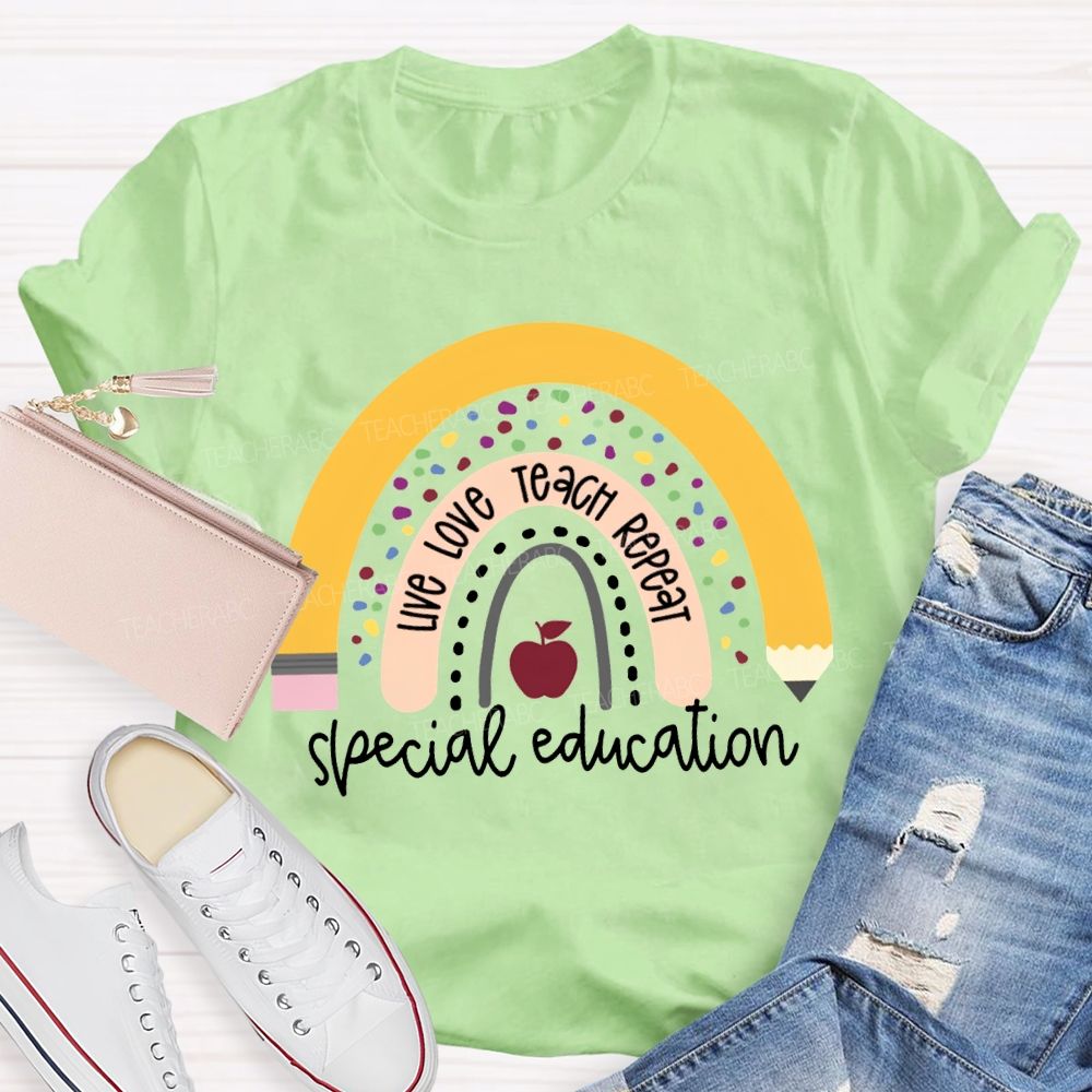 Live Love Teach Repeat Special Education T-shirt
