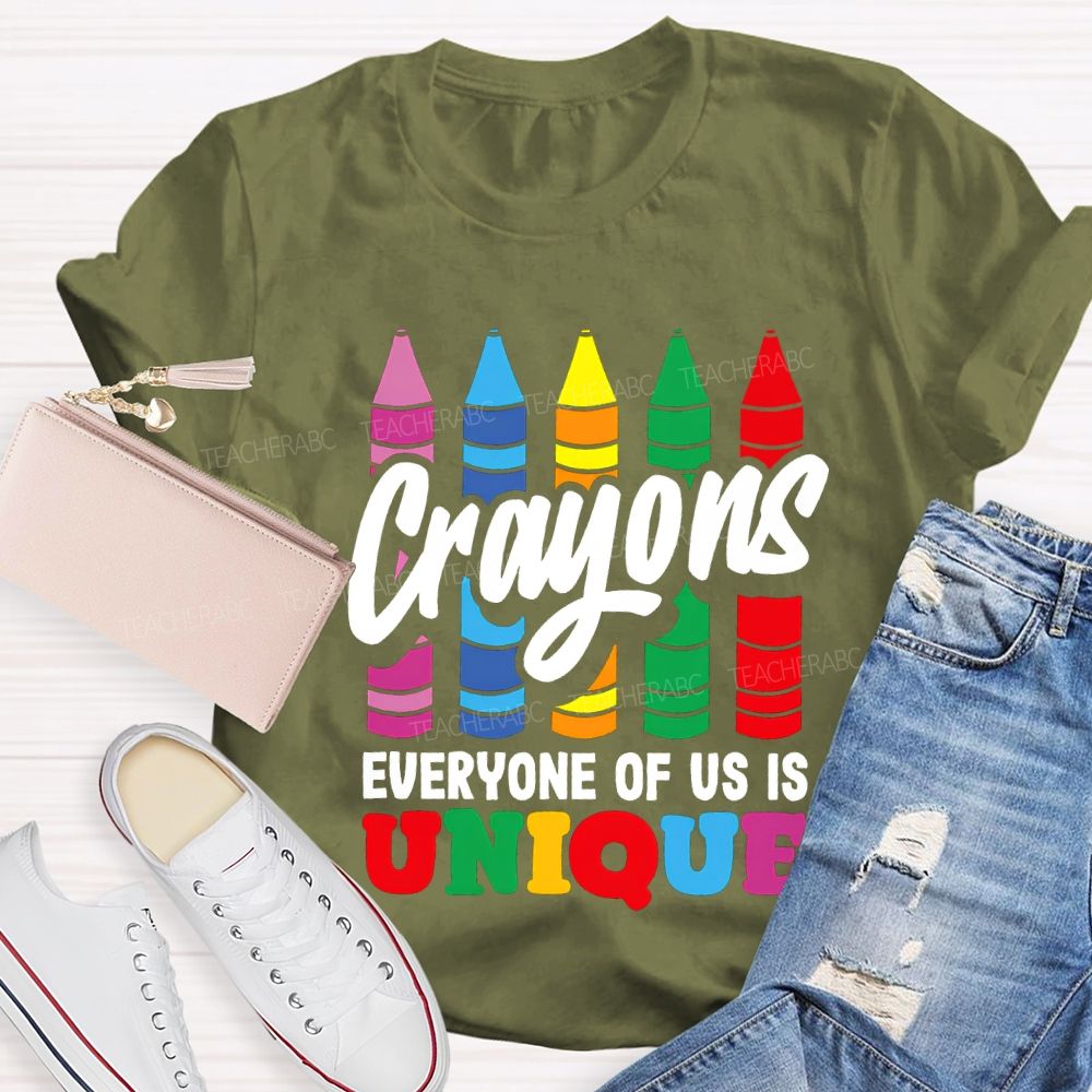 Crayons Everyone Of Us Is Unique T-shirt
