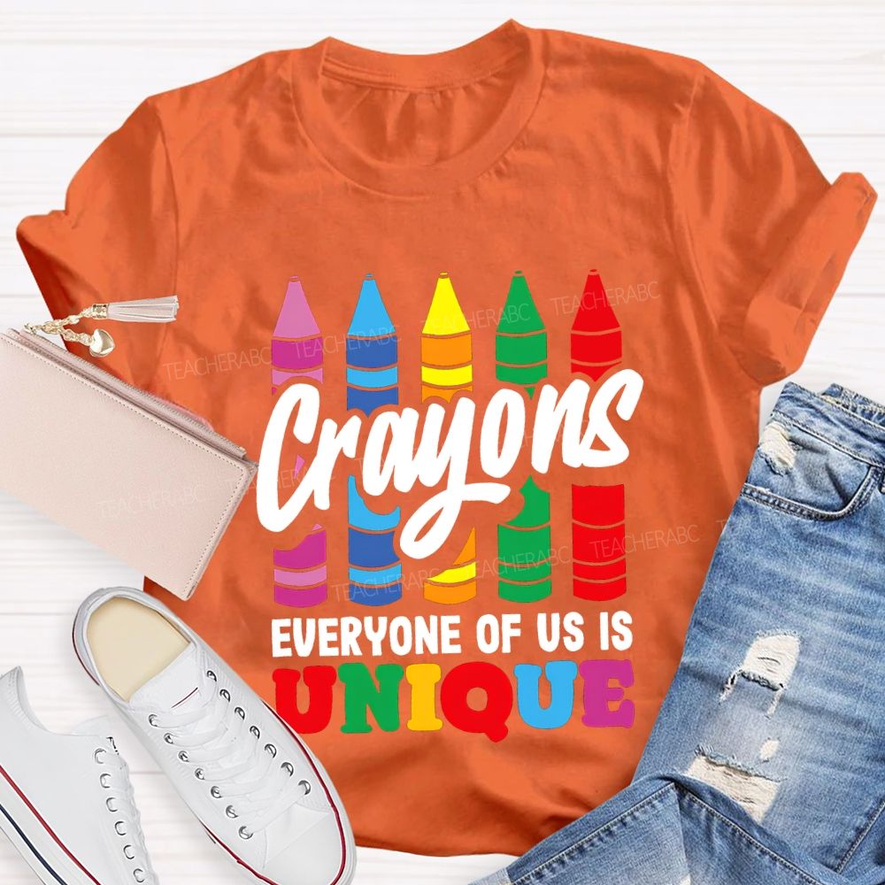 Crayons Everyone Of Us Is Unique T-shirt