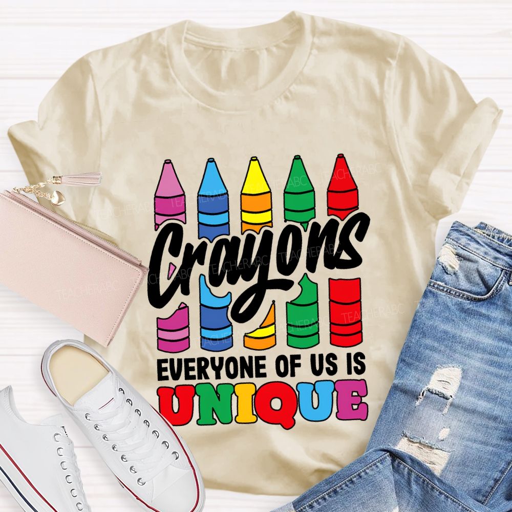 Crayons Everyone Of Us Is Unique T-shirt