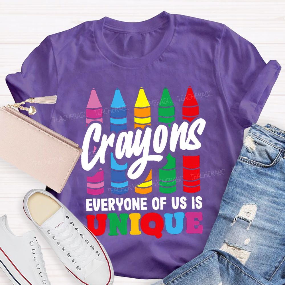Crayons Everyone Of Us Is Unique T-shirt
