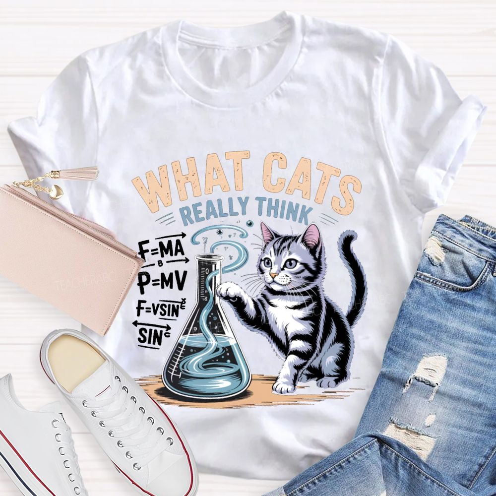 What Cats Really Think Physical Cat Teacher T-shirt