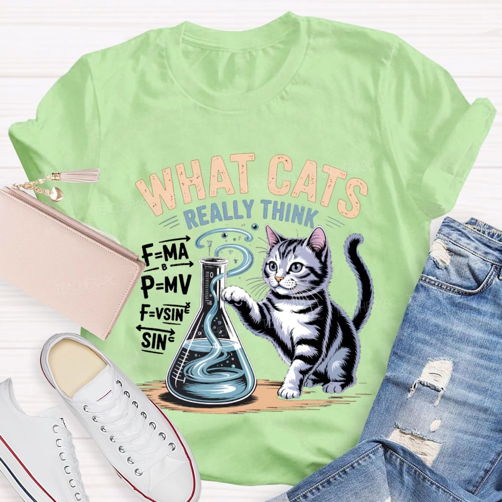 What Cats Really Think Physical Cat Teacher T-shirt