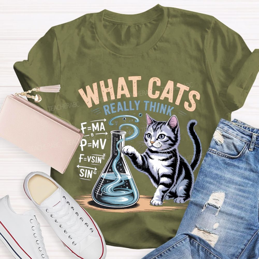 What Cats Really Think Physical Cat Teacher T-shirt