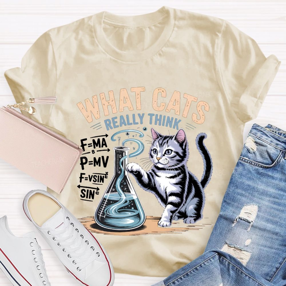 What Cats Really Think Physical Cat Teacher T-shirt