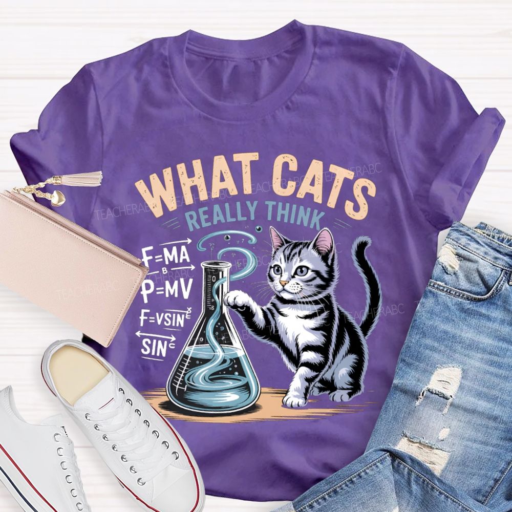 What Cats Really Think Physical Cat Teacher T-shirt