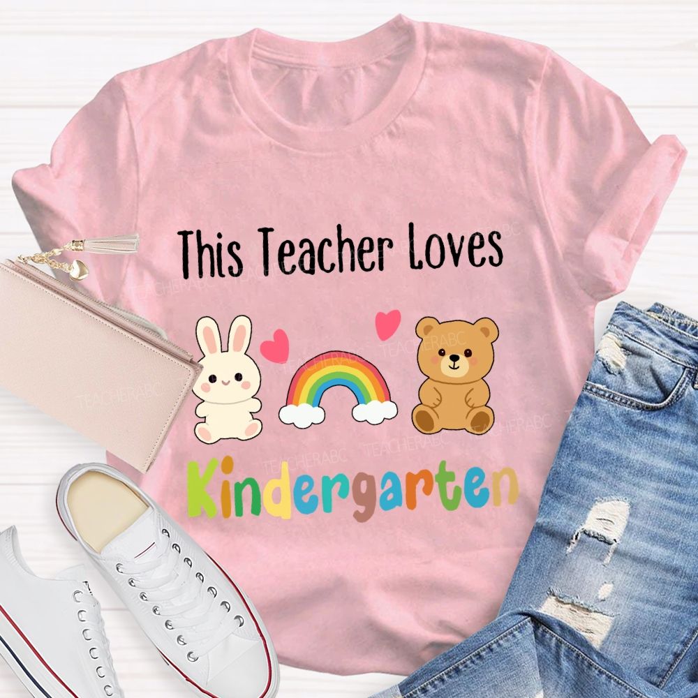 Personalized Grade This Teachers Loves Kindergarten T-Shirt