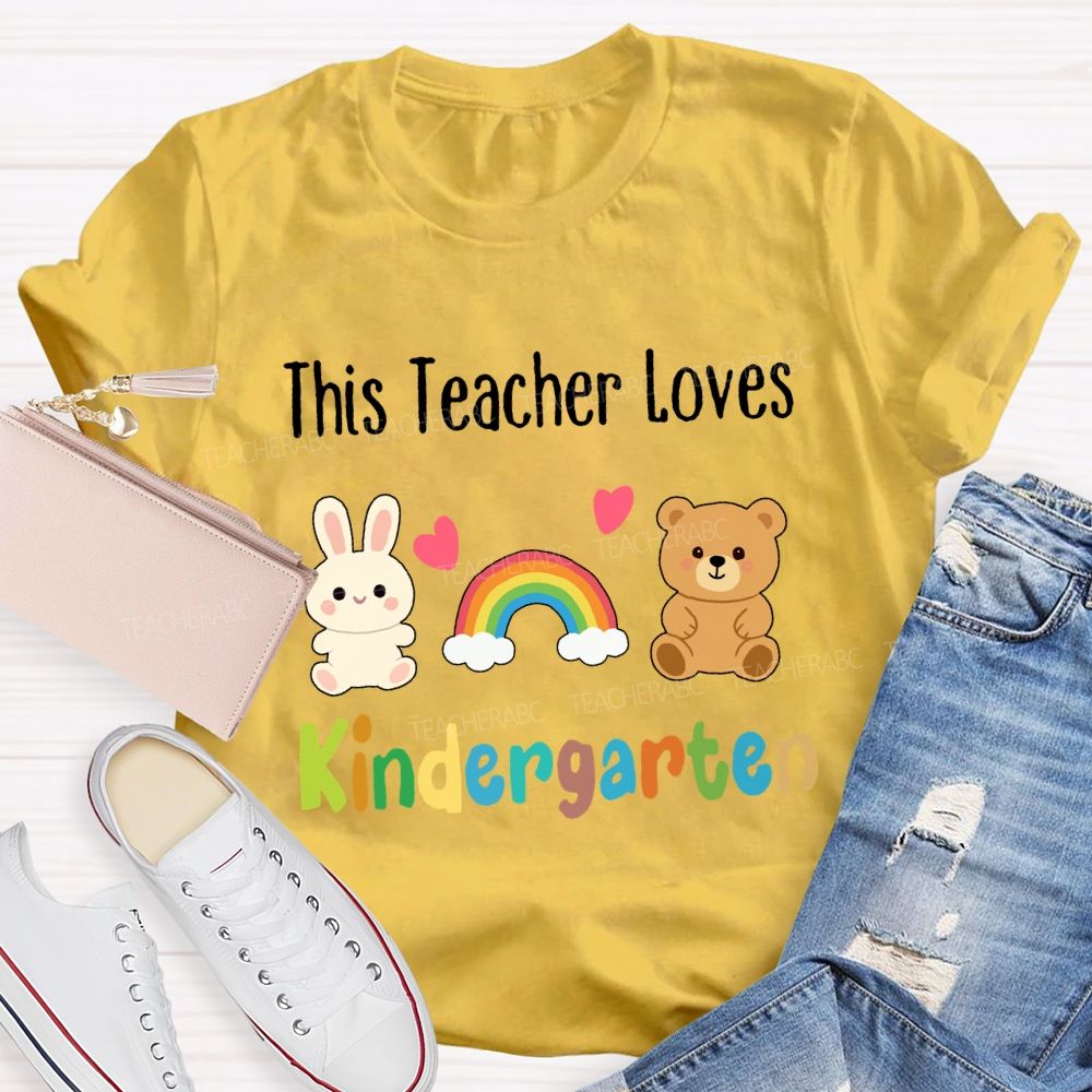 Personalized Grade This Teachers Loves Kindergarten T-Shirt