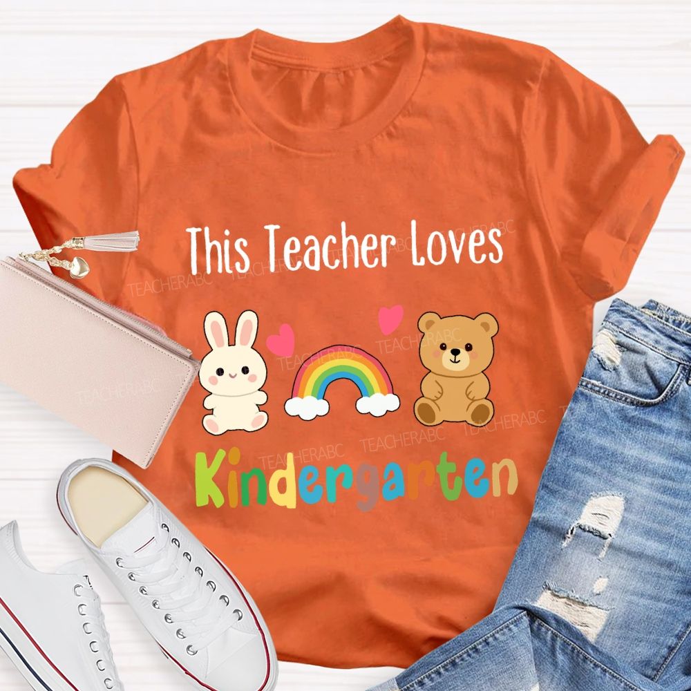 Personalized Grade This Teachers Loves Kindergarten T-Shirt