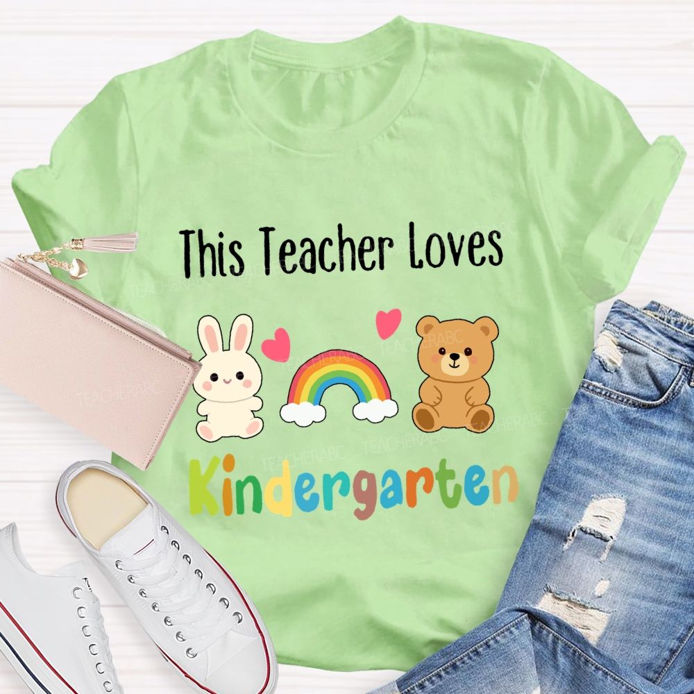Personalized Grade This Teachers Loves Kindergarten T-Shirt