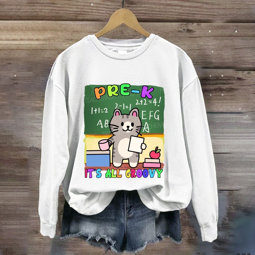 Personalized Grade It's All Groovy The Cat Sweatshirt