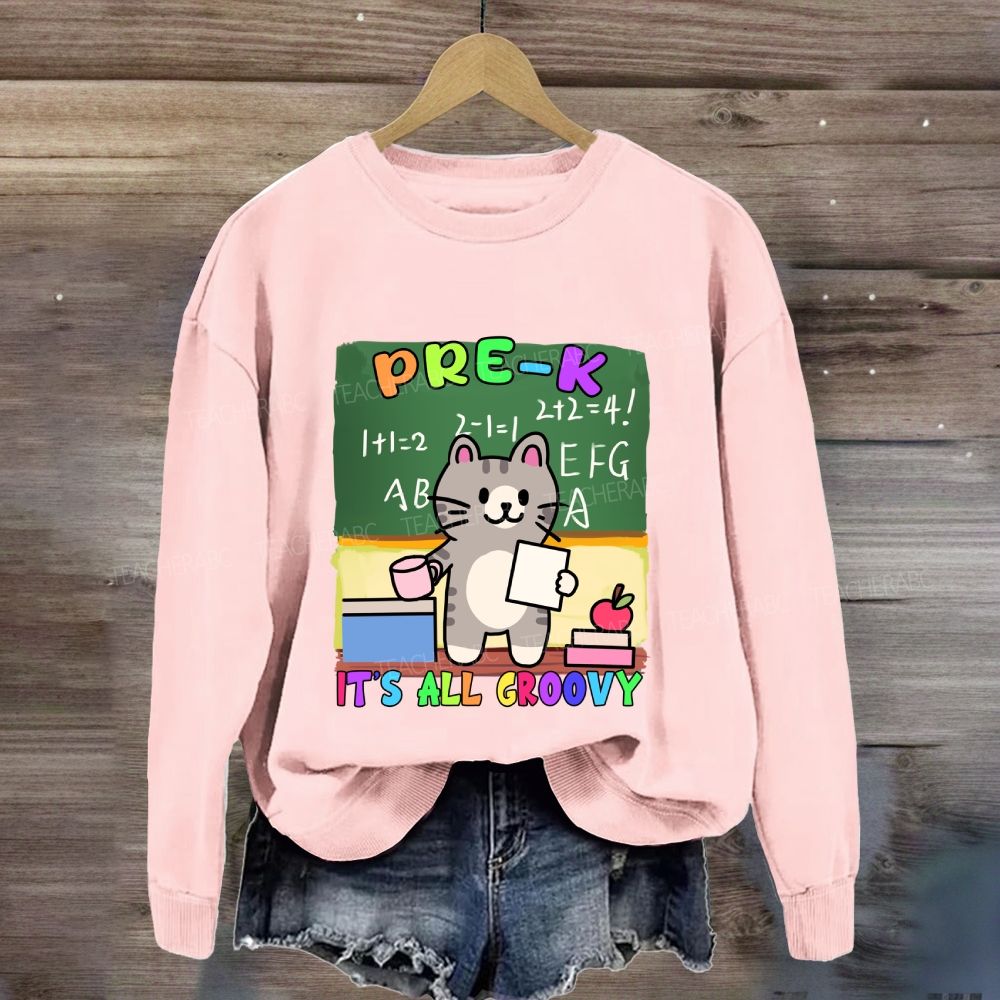 Personalized Grade It's All Groovy The Cat Sweatshirt