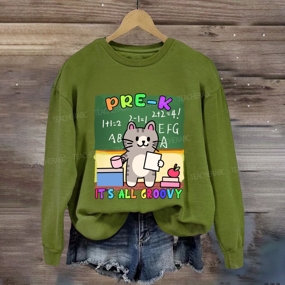 Personalized Grade It's All Groovy The Cat Sweatshirt