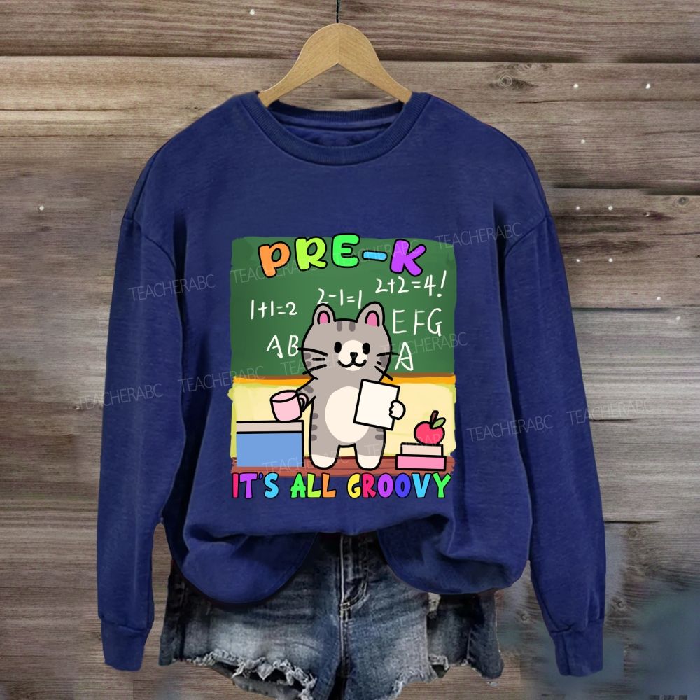 Personalized Grade It's All Groovy The Cat Sweatshirt