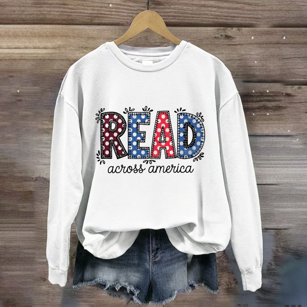Read Across America Colorful Polka Dot Font Sweatshirt