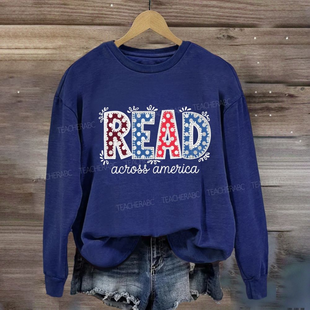 Read Across America Colorful Polka Dot Font Sweatshirt
