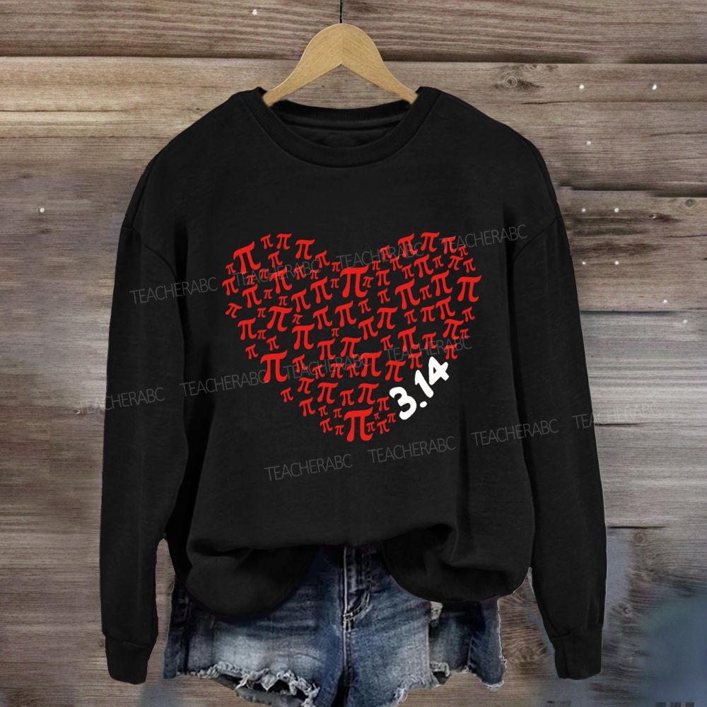 Heart Pi Valentine'S Day Math Teacher Sweatshirt