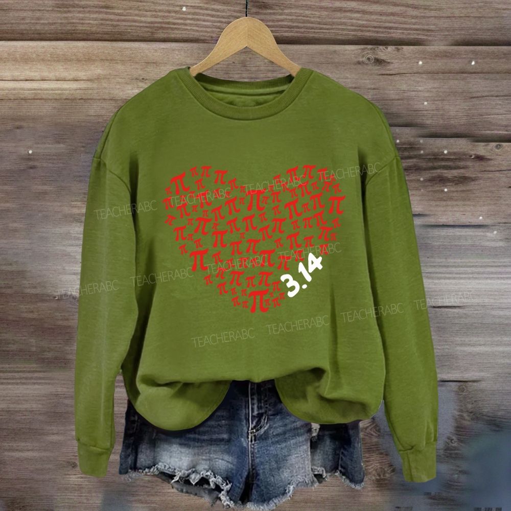 Heart Pi Valentine'S Day Math Teacher Sweatshirt