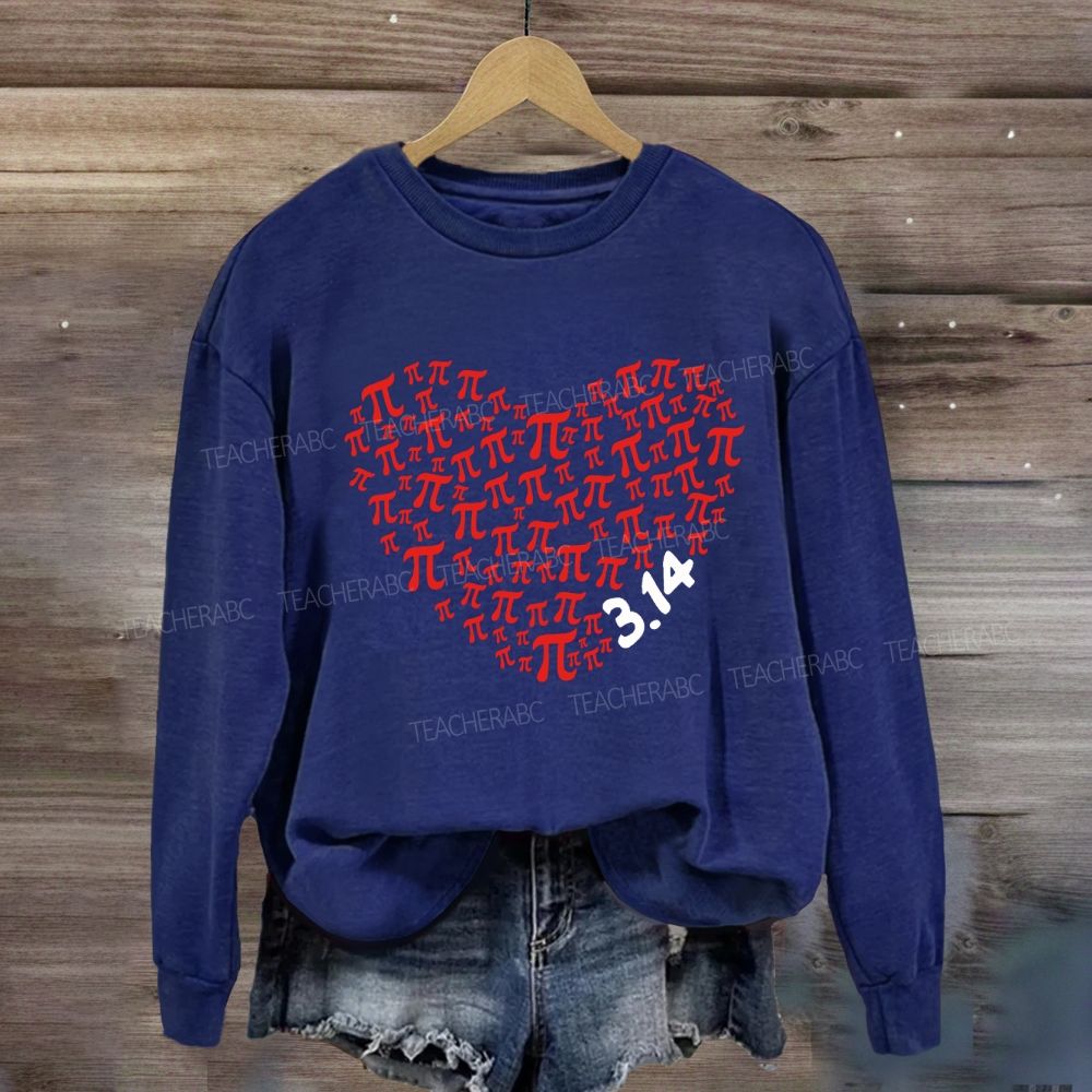 Heart Pi Valentine'S Day Math Teacher Sweatshirt