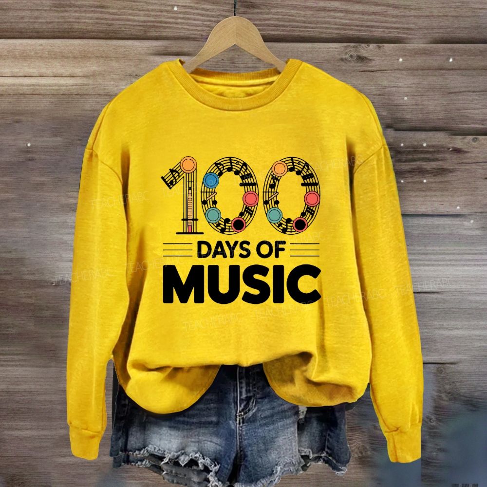 100 Days Of Music Colorful Dot Sweatshirt