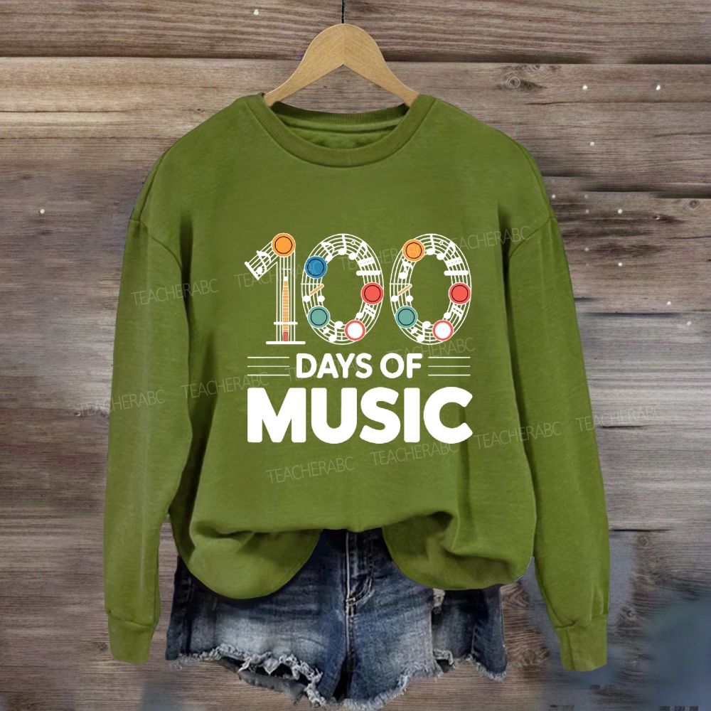 100 Days Of Music Colorful Dot Sweatshirt