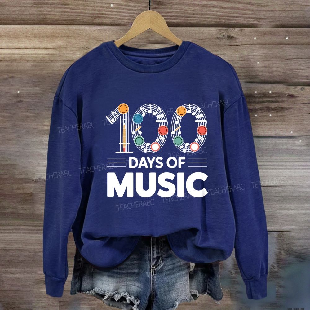 100 Days Of Music Colorful Dot Sweatshirt