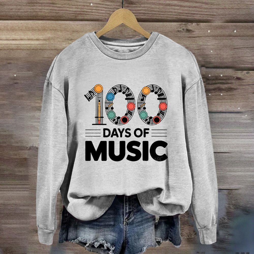 100 Days Of Music Colorful Dot Sweatshirt