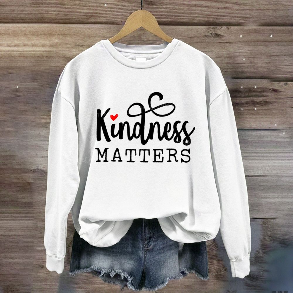 Kindness Matters Red Heart Sweatshirt