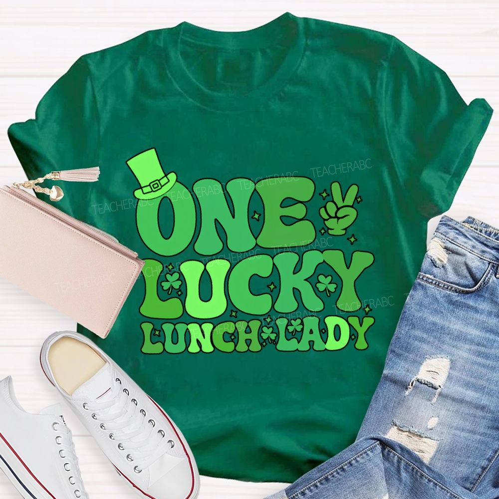 One Lucky Lunch Lady Happy Saint Patrick'S Day T-shirt