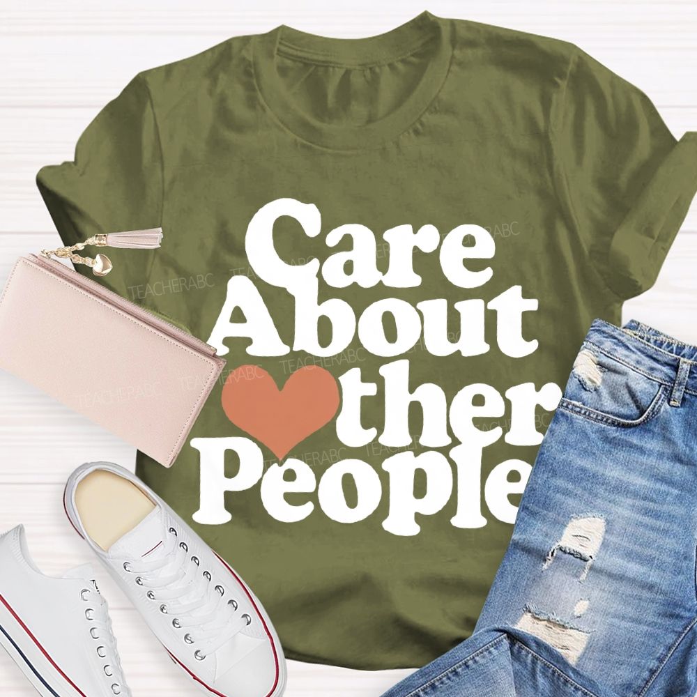 Care About Other People Heart Print T-shirt