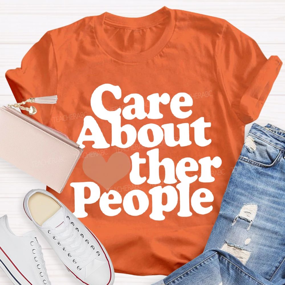 Care About Other People Heart Print T-shirt