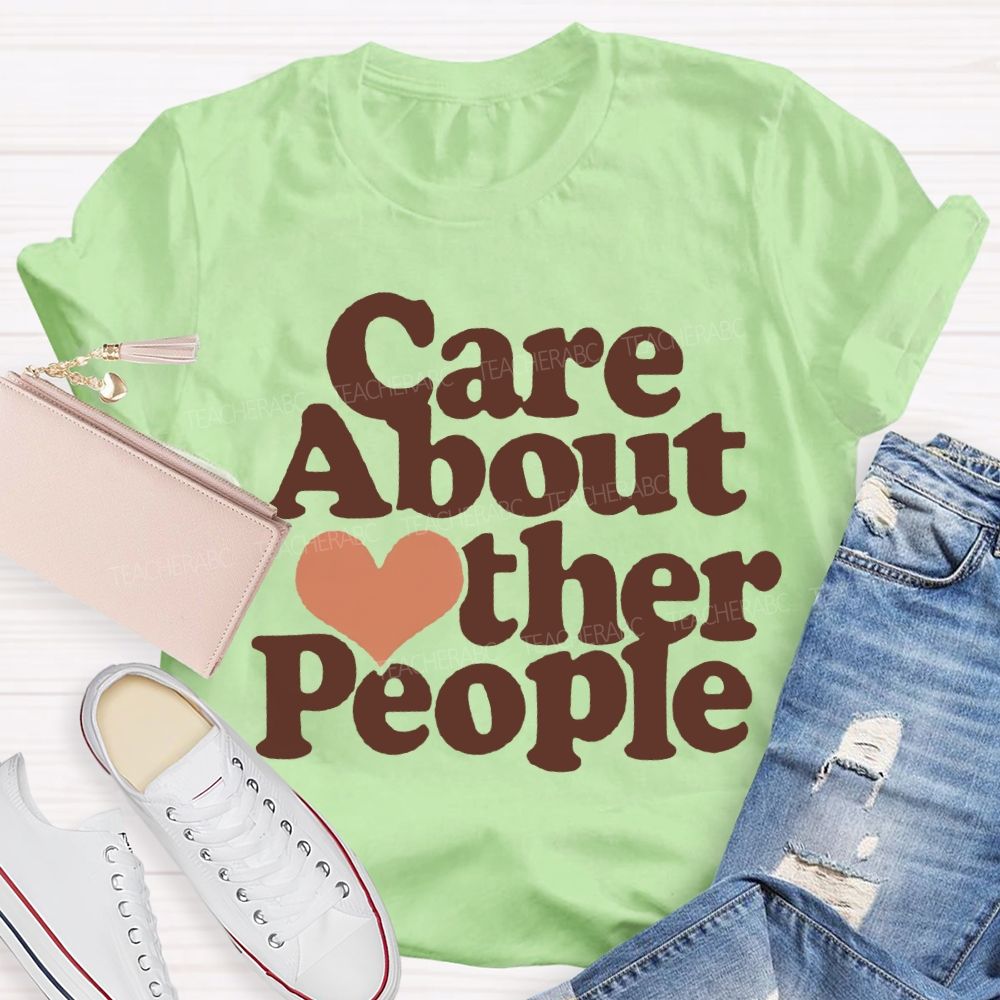 Care About Other People Heart Print T-shirt
