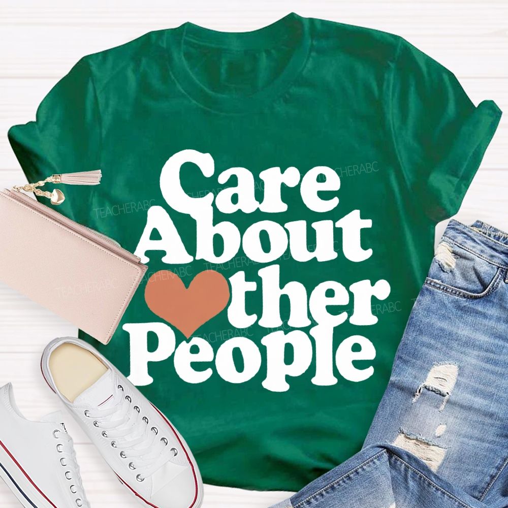 Care About Other People Heart Print T-shirt
