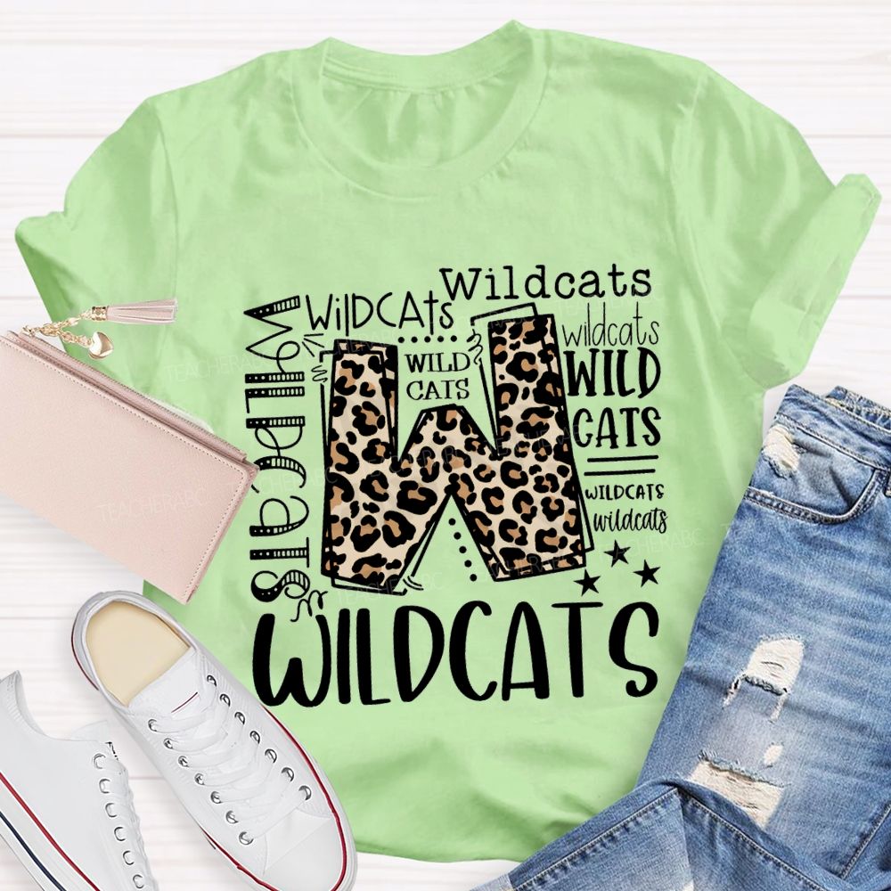 Personalized Mascot Leopard Print Font And Various Fonts T-shirt