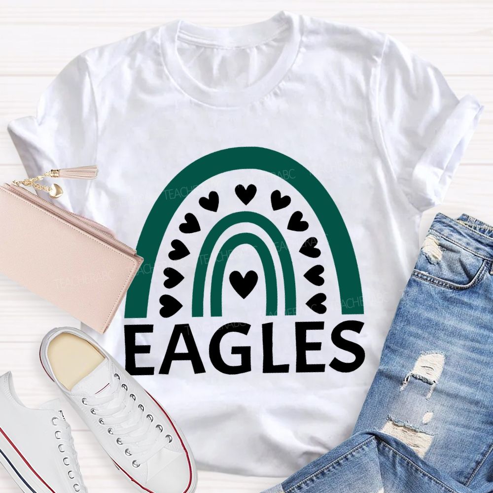 Personalized Mascot Many Hearts Print T-shirt