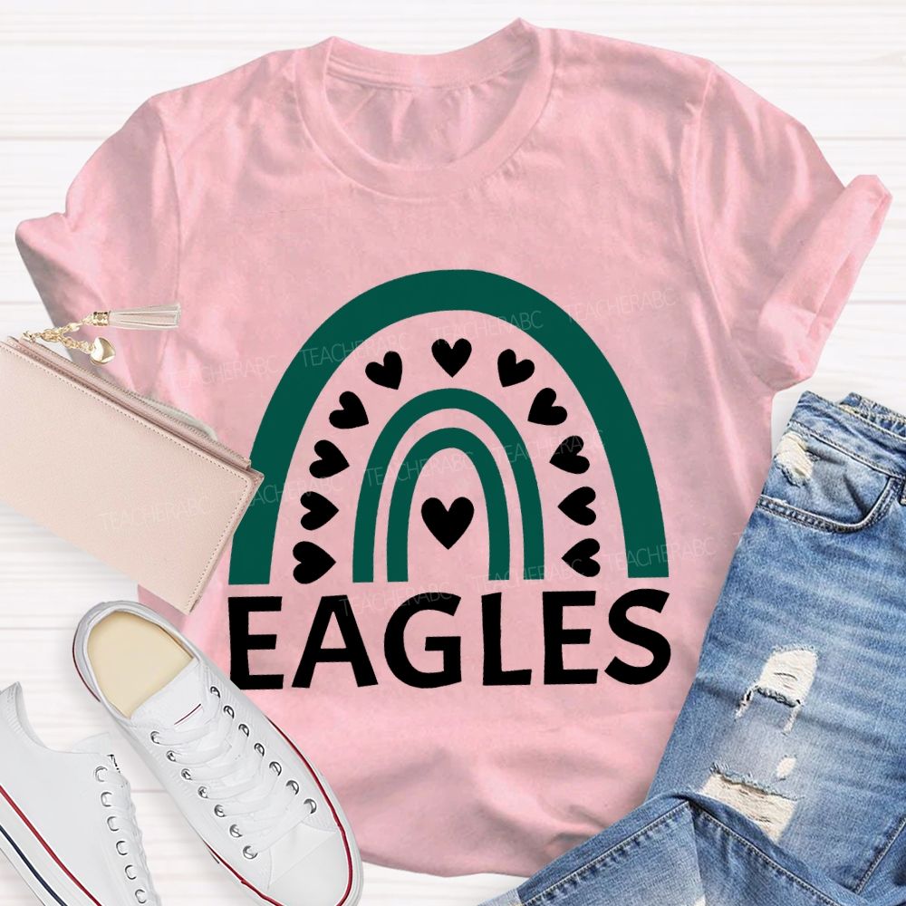 Personalized Mascot Many Hearts Print T-shirt