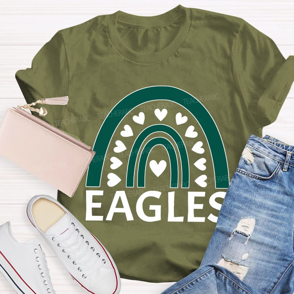 Personalized Mascot Many Hearts Print T-shirt