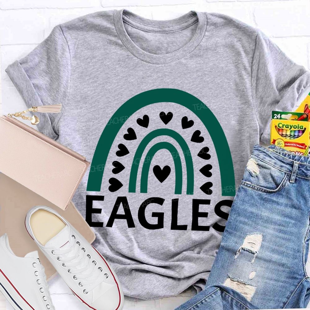Personalized Mascot Many Hearts Print T-shirt
