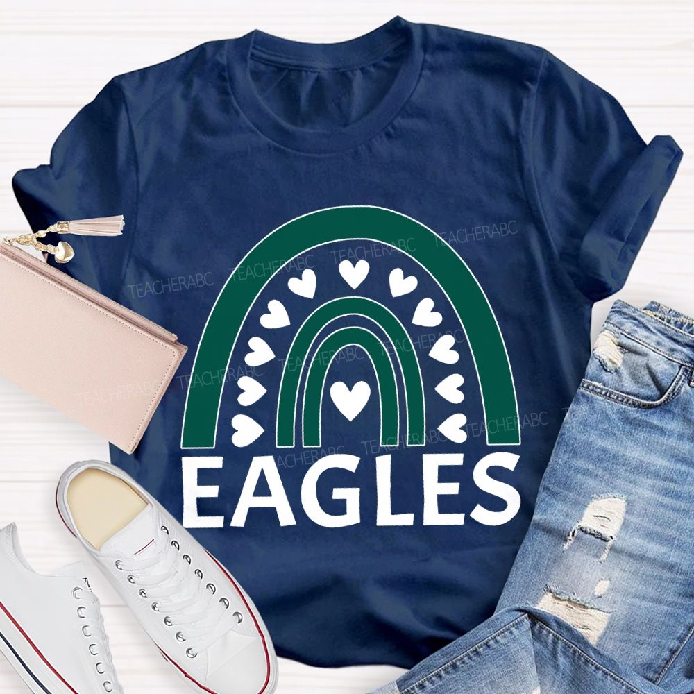Personalized Mascot Many Hearts Print T-shirt