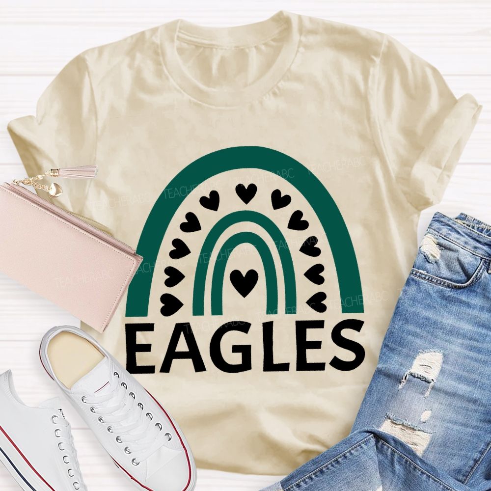 Personalized Mascot Many Hearts Print T-shirt