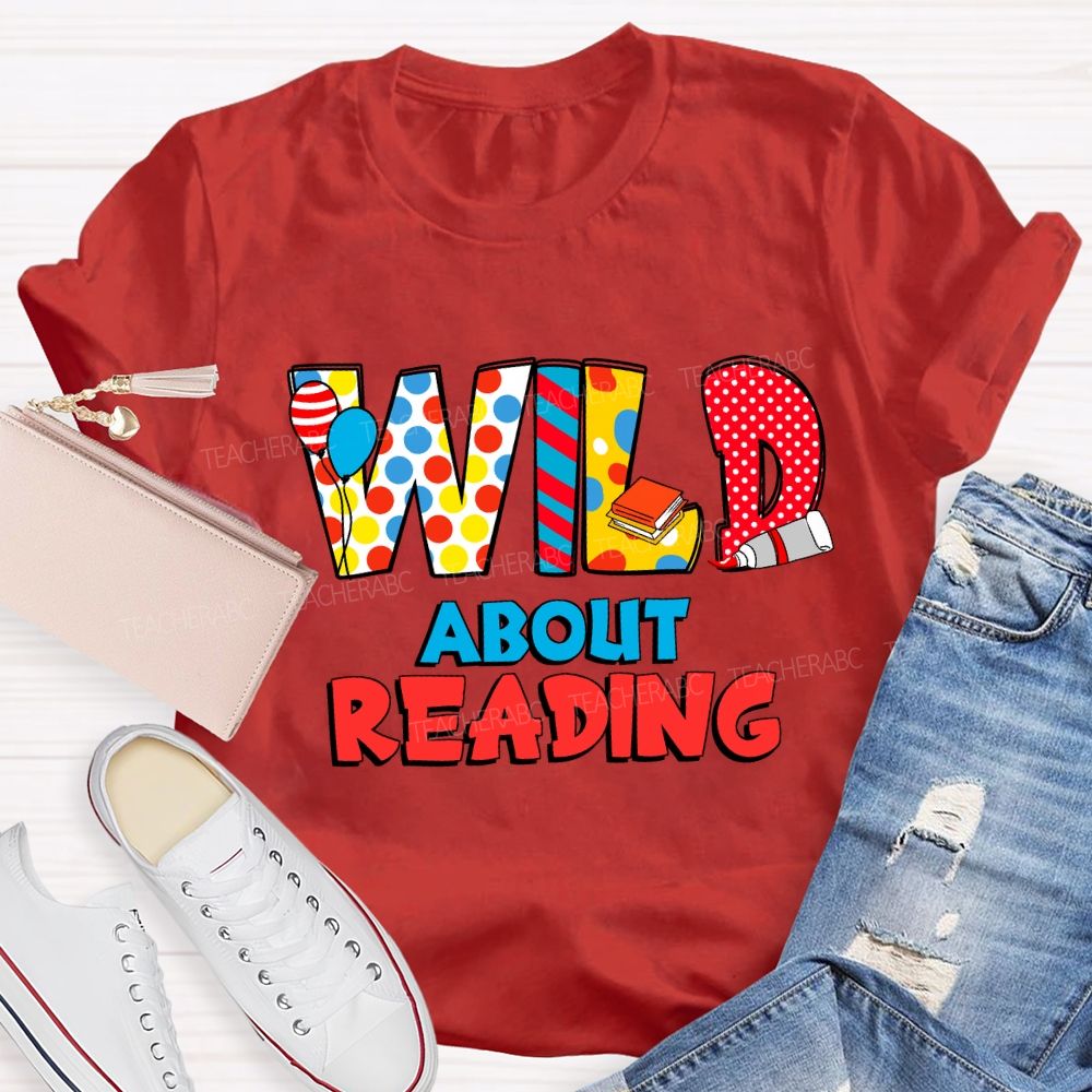 Wild About Reading Read Across America Dot Printed T-shirt