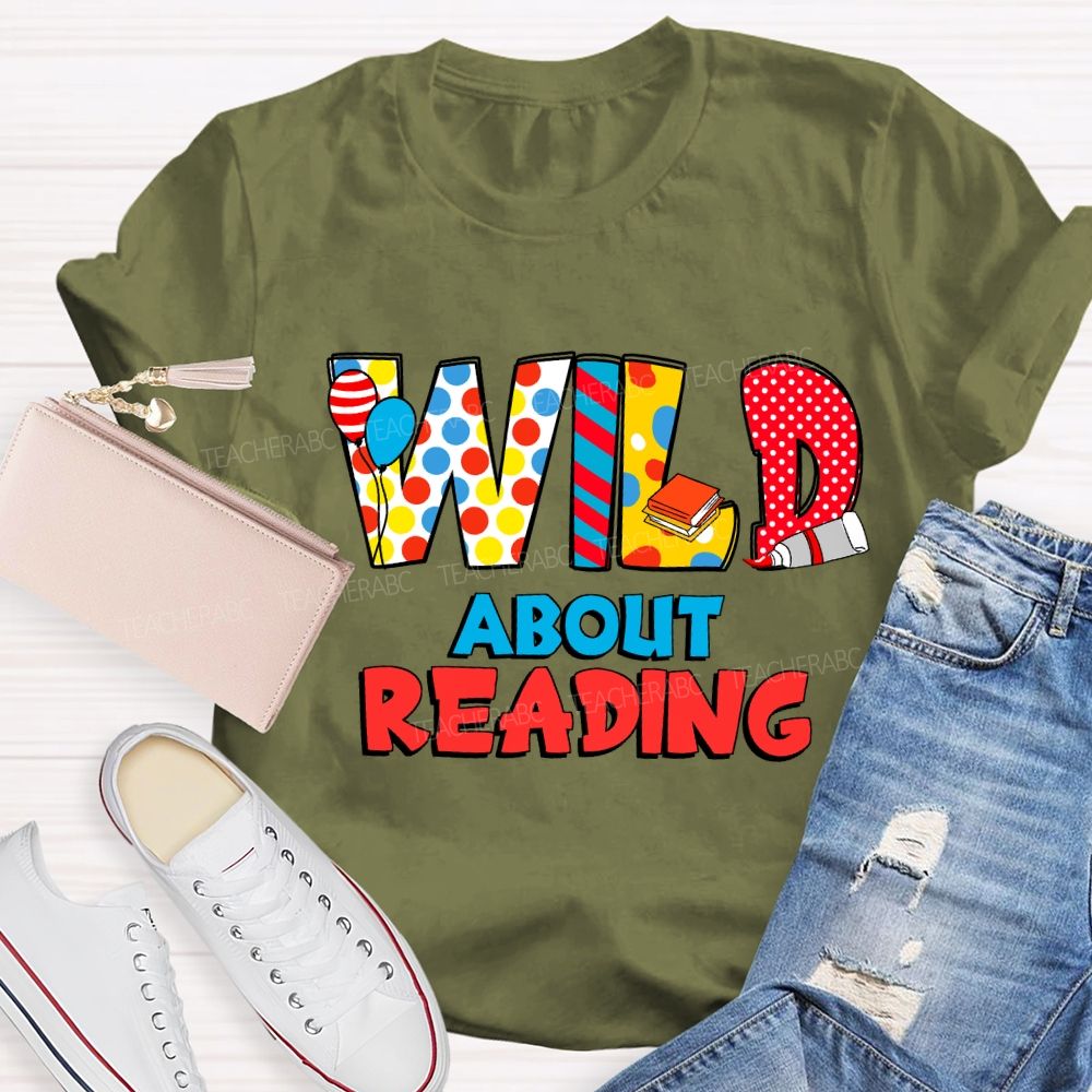 Wild About Reading Read Across America Dot Printed T-shirt