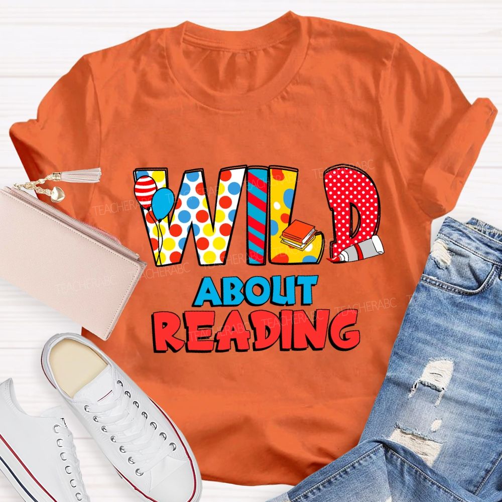 Wild About Reading Read Across America Dot Printed T-shirt