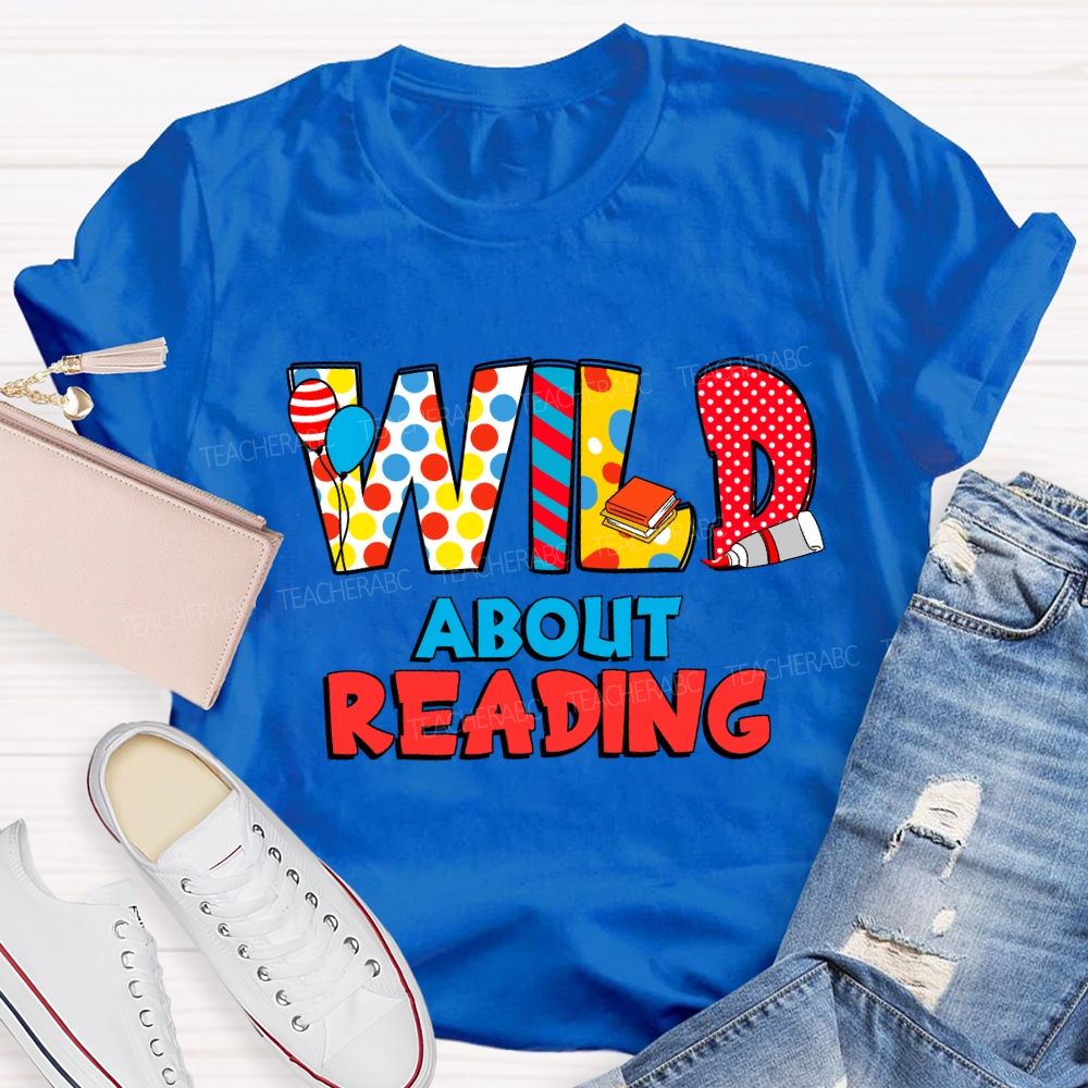 Wild About Reading Read Across America Dot Printed T-shirt