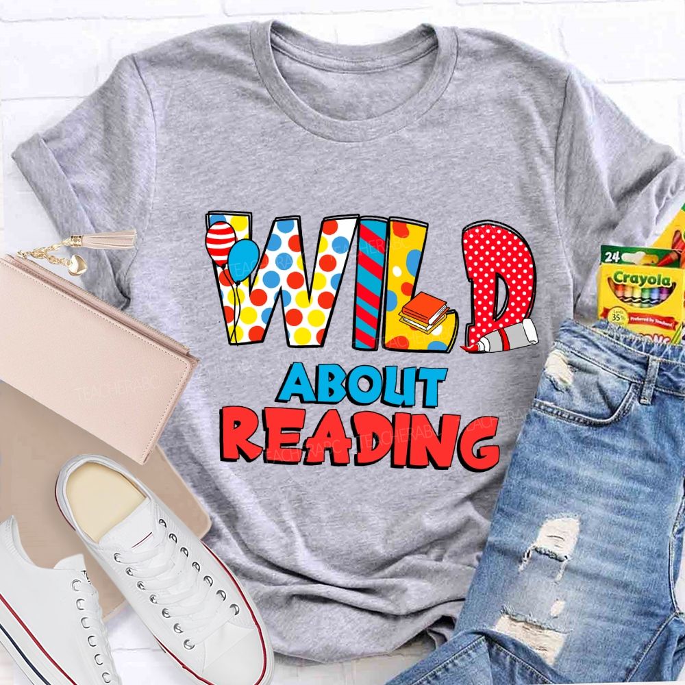 Wild About Reading Read Across America Dot Printed T-shirt