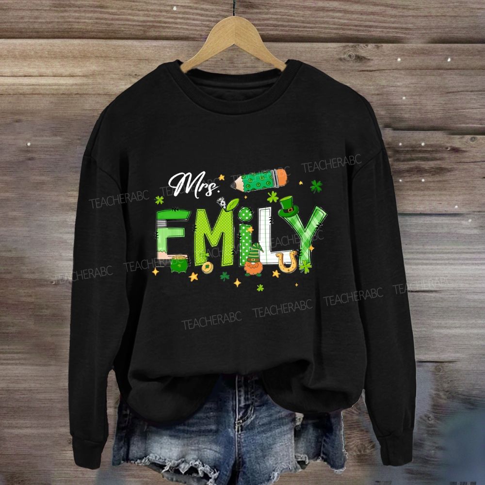 Personalized Name Saint Patrick's Day Emily Sweatshirt